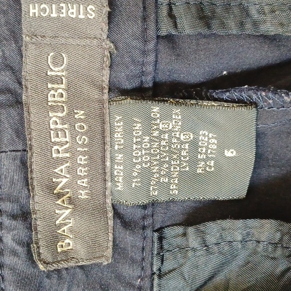 BANANA REPUBLIC blue "stretch" capris pants, back pockets. Casual pants. Size 6 - Picture 13 of 14